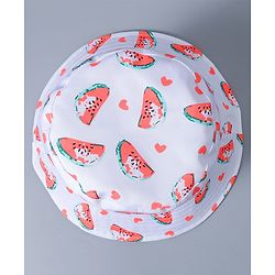 Babyhug Bucket Hat Watermelon Print - White