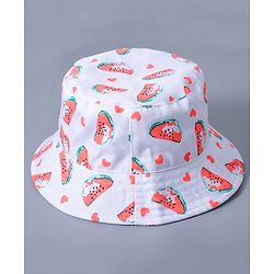 Babyhug Bucket Hat Watermelon Print - White