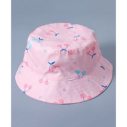 Babyhug Bucket Hat Cherry Print - Pink