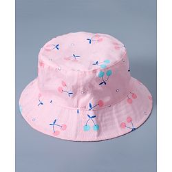 Babyhug Bucket Hat Cherry Print - Pink