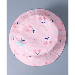 Babyhug Bucket Hat Cherry Print - Pink