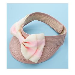 Babyhug Free Size Straw Cap with Bow Applique - Pink