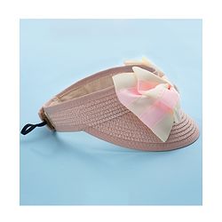Babyhug Free Size Straw Cap with Bow Applique - Pink