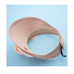 Babyhug Free Size Straw Cap with Bow Applique - Pink