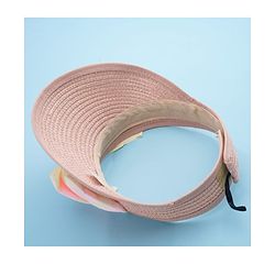 Babyhug Free Size Straw Cap with Bow Applique - Pink