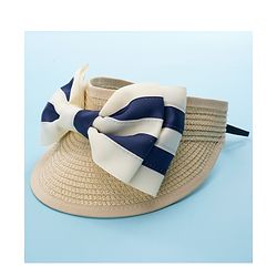 Babyhug Free Size Straw Cap with Bow Applique - Beige