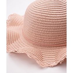 Babyhug Straw Hat Flower Design  Pink - Diameter 18 cm