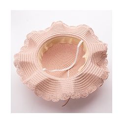 Babyhug Straw Hat Flower Design  Pink - Diameter 18 cm