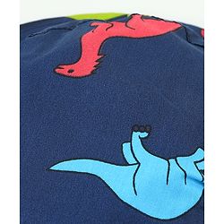 Babyhug Cotton Bucket Hat Dinosaur Print Navy Blue - Diameter 15.5 cm