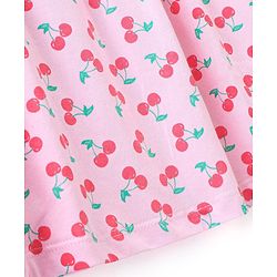 Babyhug Cotton Single Jersey Knit Half Sleeves Frock with Bloomer & Headband Cherry Print - Pink