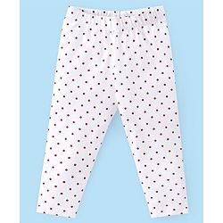 Babyhug 100% Cotton Single Jersey Knit Full Sleeves Frock with Legging Polka Dot Print - Red