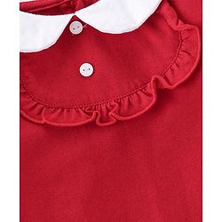 Babyhug 100% Cotton Single Jersey Knit Full Sleeves Frock with Legging Polka Dot Print - Red