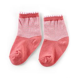 Cutewalk By Babyhug Anti Bacterial Ankle Length Socks Cherry Print Pack Of 3 - White & Red
