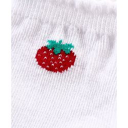 Cutewalk By Babyhug Anti Bacterial Ankle Length Socks Cherry Print Pack Of 3 - White & Red