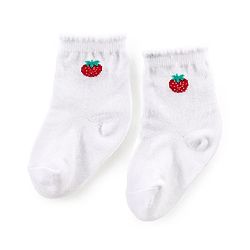 Cutewalk By Babyhug Anti Bacterial Ankle Length Socks Cherry Print Pack Of 3 - White & Red
