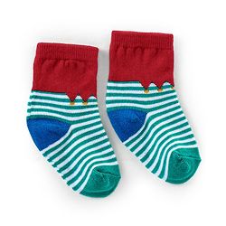 Cutewalk By Babyhug Anti Bacterial Ankle Length Socks Striped Pack Of 3 - White & Red