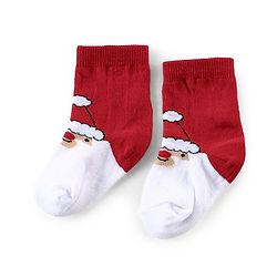 Cutewalk By Babyhug Anti Bacterial Ankle Length Socks Striped Pack Of 3 - White & Red