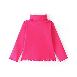 Babyhug 100% Cotton Knit Full Sleeves Inner T-Shirt & Frock With Heart Print - Pink