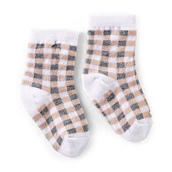 Cutewalk By Babyhug Anti Bacterial Ankle Length Socks Christmas Pack Of 3 - Cream & Grey