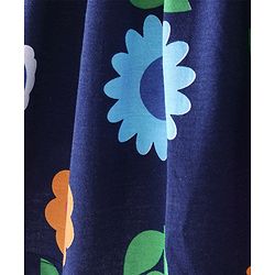 Babyhug 100% Cotton Knit Full Sleeves Frock with Bloomer Floral Print - Navy Blue
