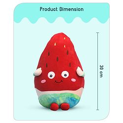 Babyhug Supersoft Strawberry Toy cum Cushion Red- Height 40 cm