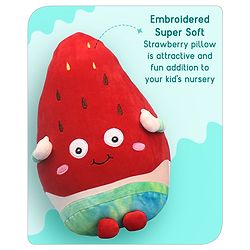 Babyhug Supersoft Strawberry Toy cum Cushion Red- Height 40 cm