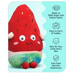 Babyhug Supersoft Strawberry Toy cum Cushion Red- Height 40 cm
