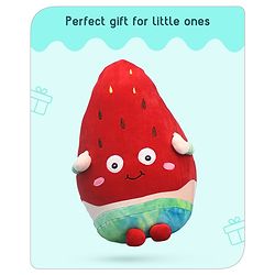 Babyhug Supersoft Strawberry Toy cum Cushion Red- Height 40 cm