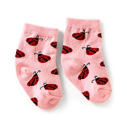 Cute Walk by Babyhug Anti Bacterial Ankle Length Non Terry Socks Butterfly Design Pack of 3 - Pink Purple & Peach