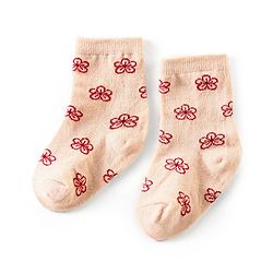 Cute Walk by Babyhug Anti Bacterial Ankle Length Non Terry Socks Butterfly Design Pack of 3 - Pink Purple & Peach