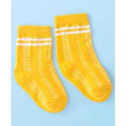 Cute Walk By Babyhug Non Terry Anti Bacterial Ankle Length Socks Smile Design Pack Of 3 - White & Yellow