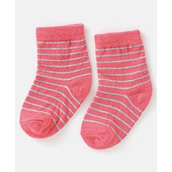Cute Walk By Babyhug Non Terry Anti Bacterial Ankle Length Stripes Design Socks Pack of 3 - Multicolour