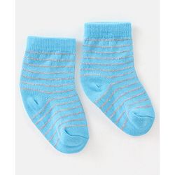 Cute Walk By Babyhug Non Terry Anti Bacterial Ankle Length Stripes Design Socks Pack of 3 - Multicolour