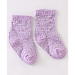 Cute Walk By Babyhug Non Terry Anti Bacterial Ankle Length Stripes Design Socks Pack of 3 - Multicolour