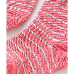 Cute Walk By Babyhug Non Terry Anti Bacterial Ankle Length Stripes Design Socks Pack of 3 - Multicolour