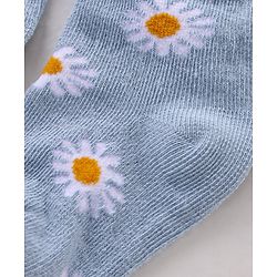 Cute Walk By Babyhug Non Terry Anti Bacterial Ankle Length Floral Design Socks Pack of 3 - Multicolour