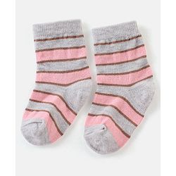 Cute Walk By Babyhug Non Terry Anti Bacterial Ankle Length Floral Design Socks Pack of 3 - Multicolour