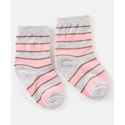 Cute Walk By Babyhug Non Terry Anti Bacterial Ankle Length Floral Design Socks Pack of 3 - Multicolour