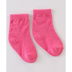 Cute Walk By Babyhug Non Terry Anti Bacterial Ankle Length Design Socks Pack of 3 - Pink & white