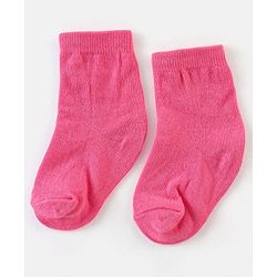Cute Walk By Babyhug Non Terry Anti Bacterial Ankle Length Design Socks Pack of 3 - Pink & white