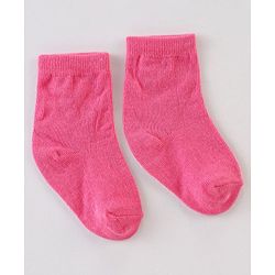 Cute Walk By Babyhug Non Terry Anti Bacterial Ankle Length Design Socks Pack of 3 - Pink & white