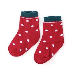 Cute Walk by Babyhug Cotton Blend Ankle Length Anti Bacterial Socks Strawberry Design Pack of 3 - Pink & Red