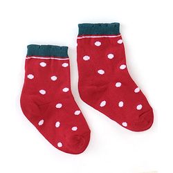 Cute Walk by Babyhug Cotton Blend Ankle Length Anti Bacterial Socks Strawberry Design Pack of 3 - Pink & Red