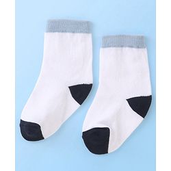 Cute Walk by Babyhug Cotton Blend Ankle Length Anti Bacterial Socks Stripes Design Pack of 3 - White & Yellow