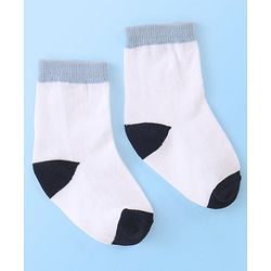 Cute Walk by Babyhug Cotton Blend Ankle Length Anti Bacterial Socks Stripes Design Pack of 3 - White & Yellow