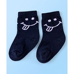 Cute Walk by Babyhug Cotton Knit Anti Bacterial Ankle Length Happy Face Design Socks Pack of 3 - Multicolour
