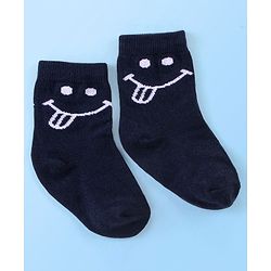 Cute Walk by Babyhug Cotton Knit Anti Bacterial Ankle Length Happy Face Design Socks Pack of 3 - Multicolour