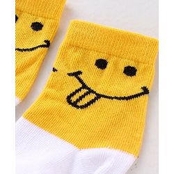 Cute Walk by Babyhug Cotton Knit Anti Bacterial Ankle Length Happy Face Design Socks Pack of 3 - Multicolour