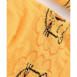 Cute Walk by Babyhug Cotton Blend Ankle Length Anti Bacterial Socks Animal Design Pack of 3 - White & Yellow