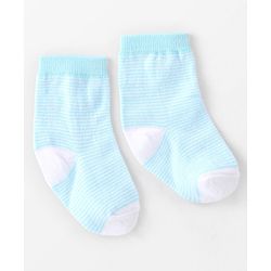 Cute Walk By Babyhug Non Terry Anti Bacterial Ankle Length Socks With Paws Design Pack Of 3 - White & Blue